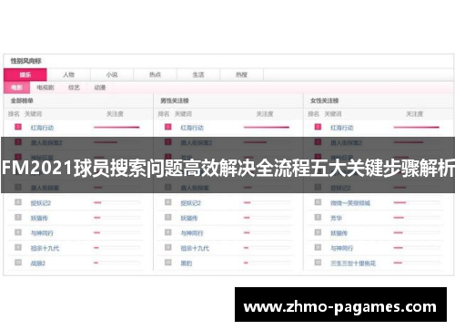 FM2021球员搜索问题高效解决全流程五大关键步骤解析